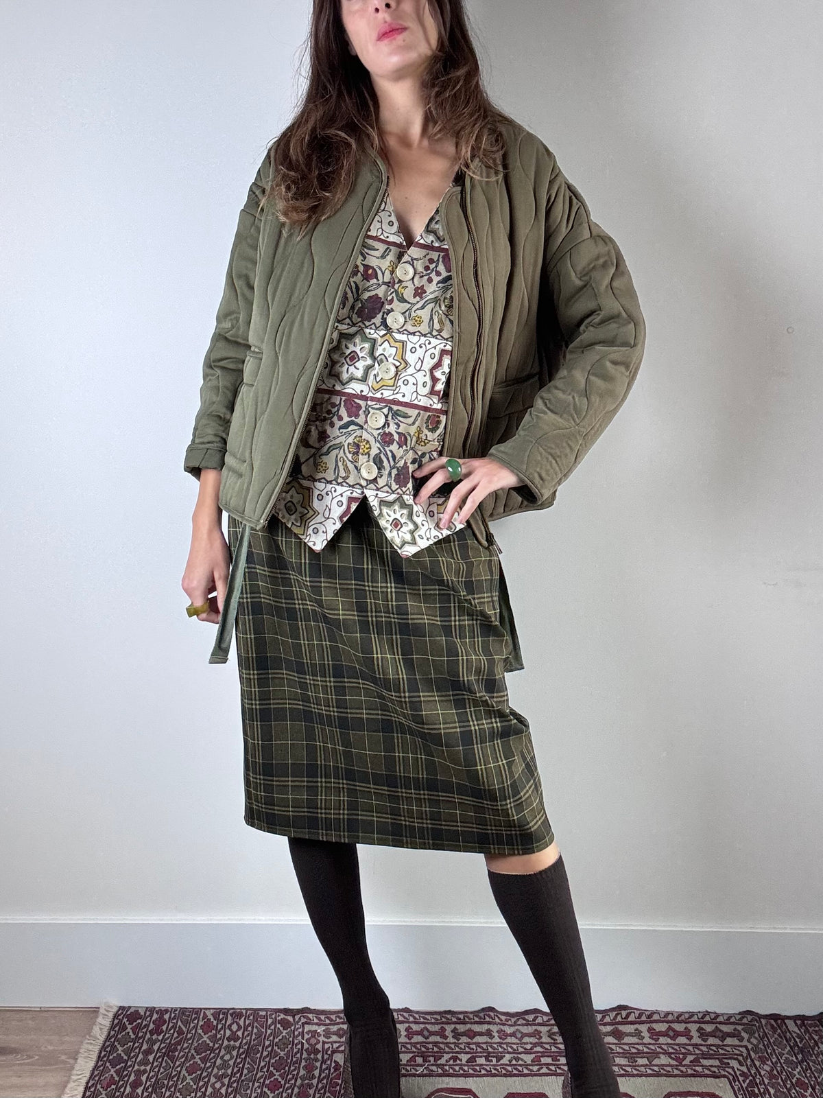 Gonna tartan verde