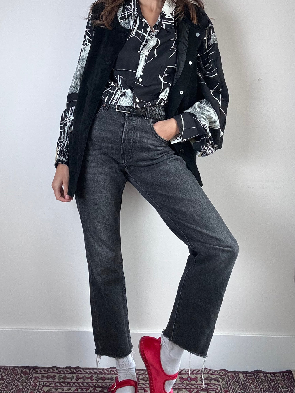 Jeans grigi sfrangiati