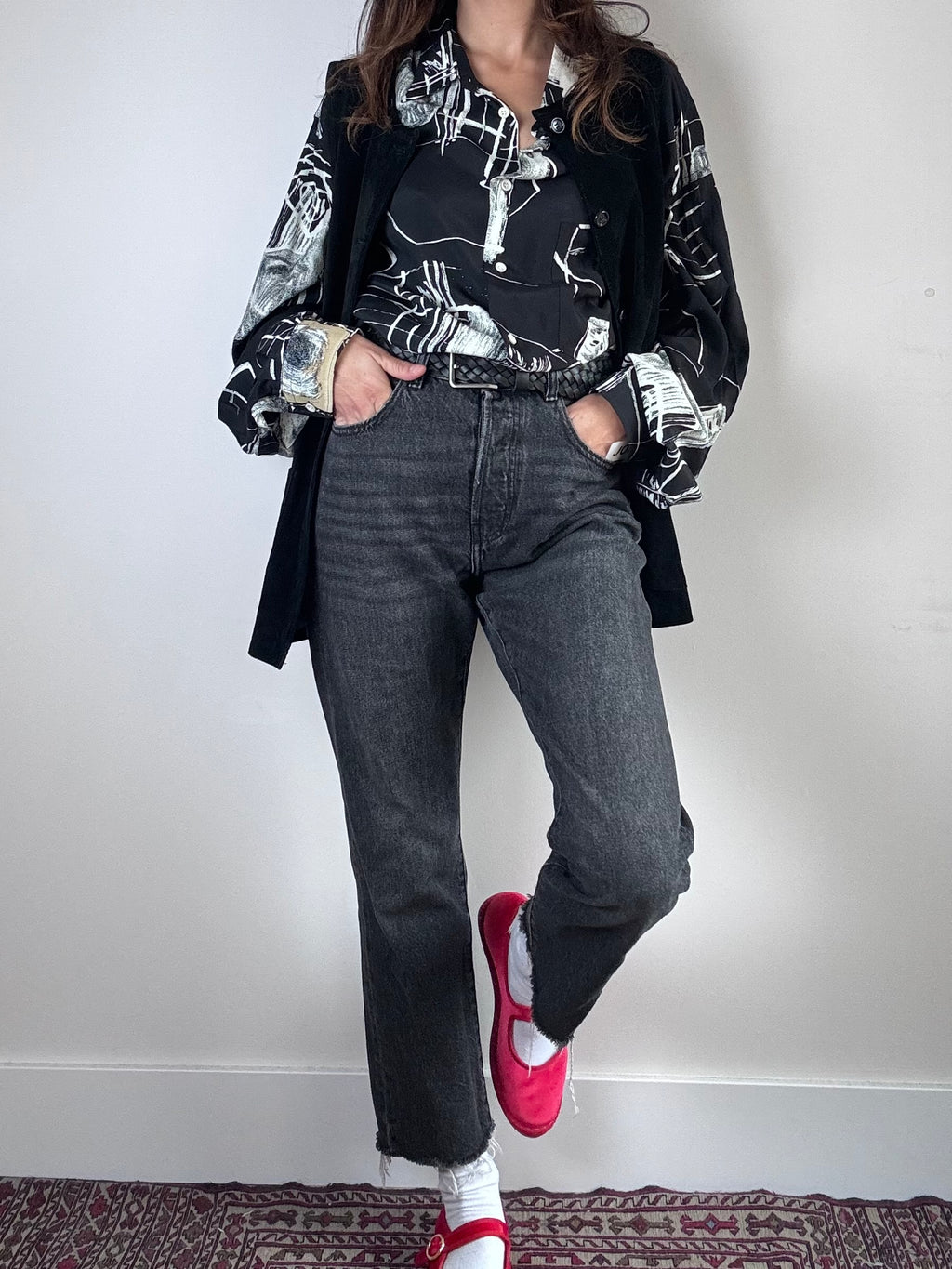 Jeans grigi sfrangiati