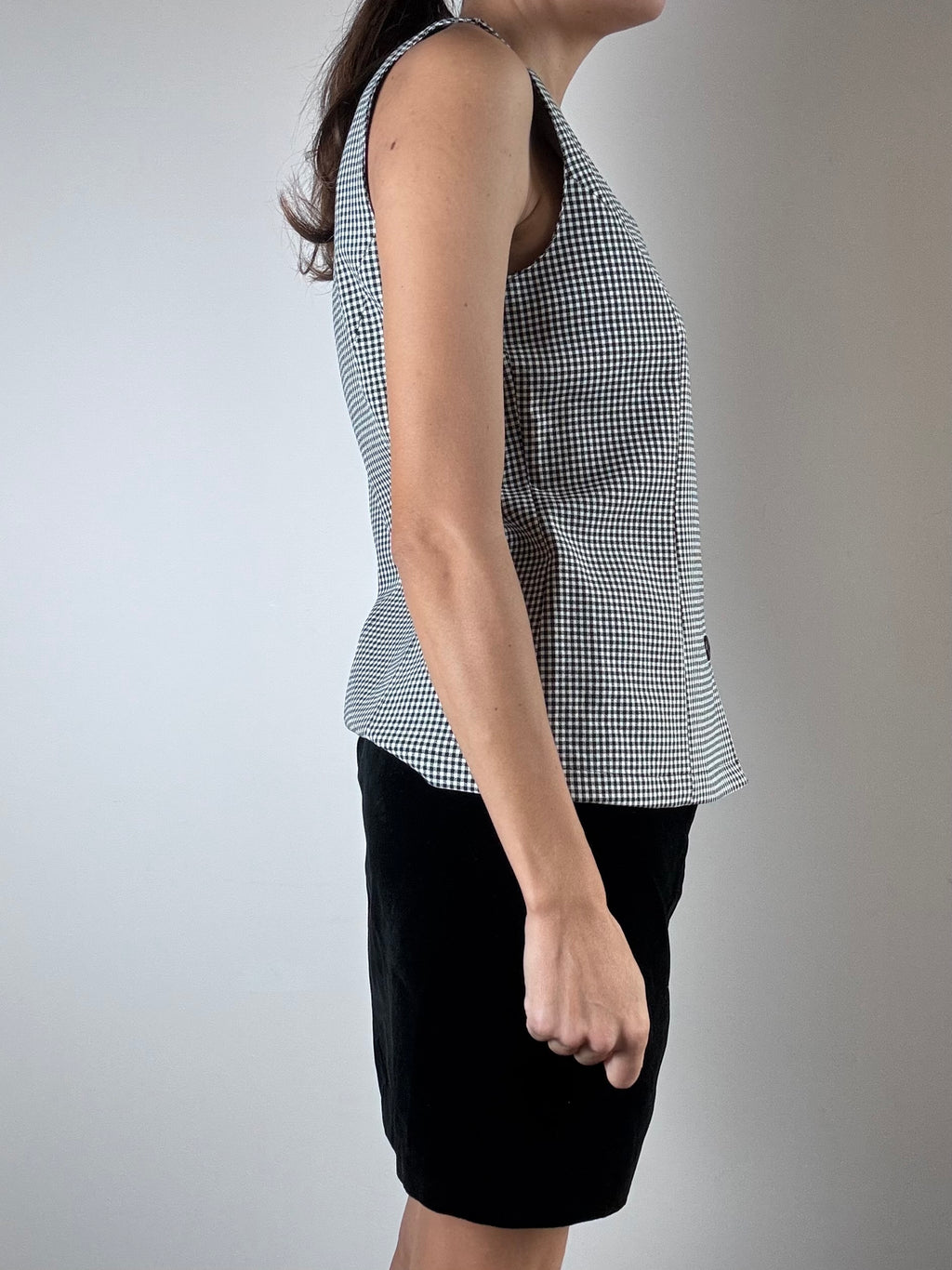 Gilet vichy bianco e nero