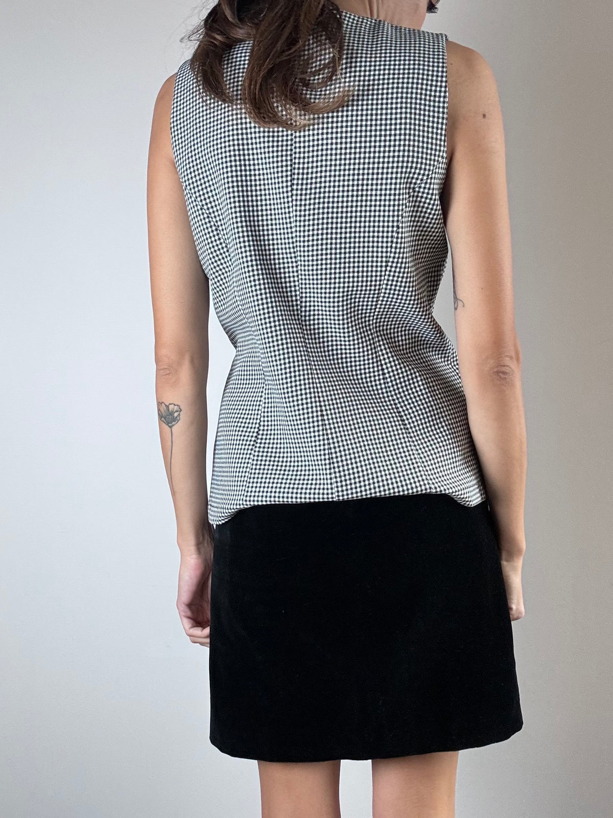 Gilet vichy bianco e nero