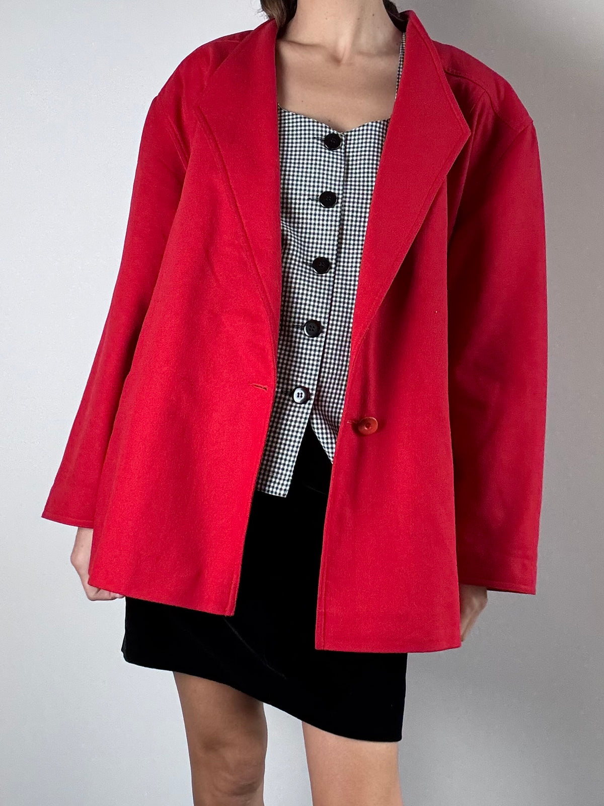 Blazer rosso in misto lana