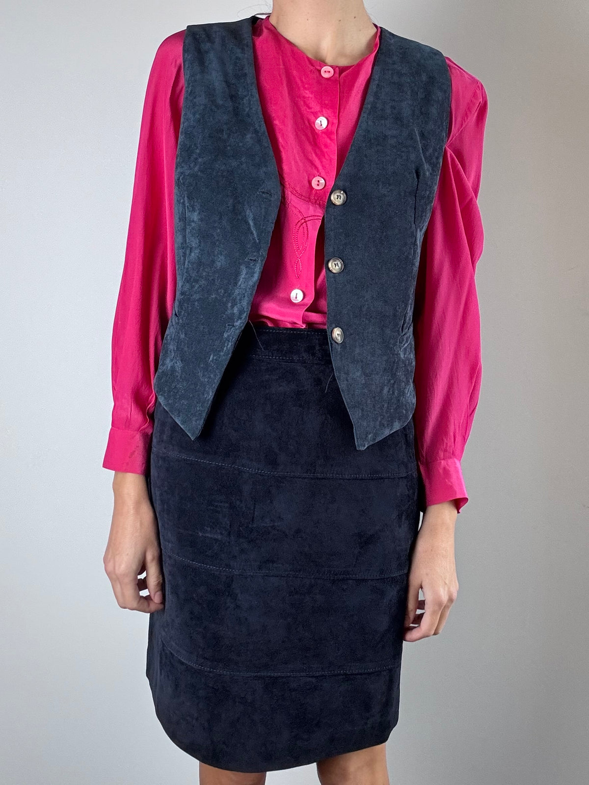 Gilet blu in velluto