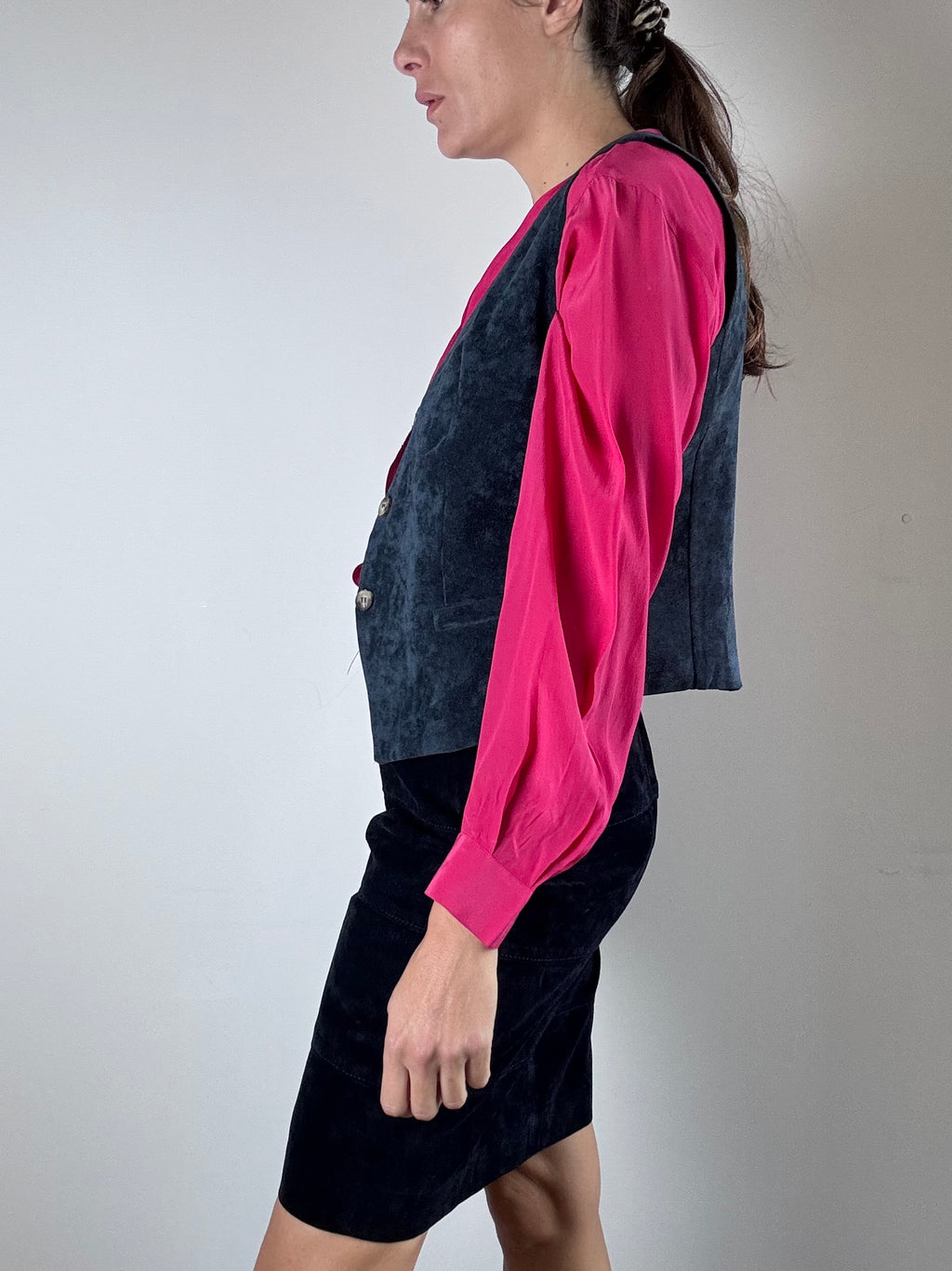 Gilet blu in velluto