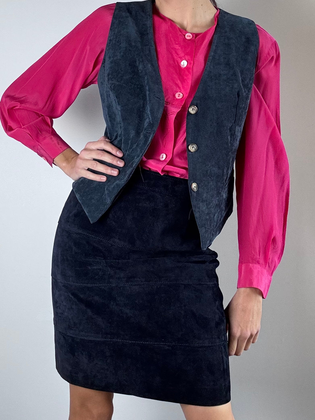 Gilet blu in velluto