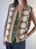 Gilet fantasia verde e bordeaux