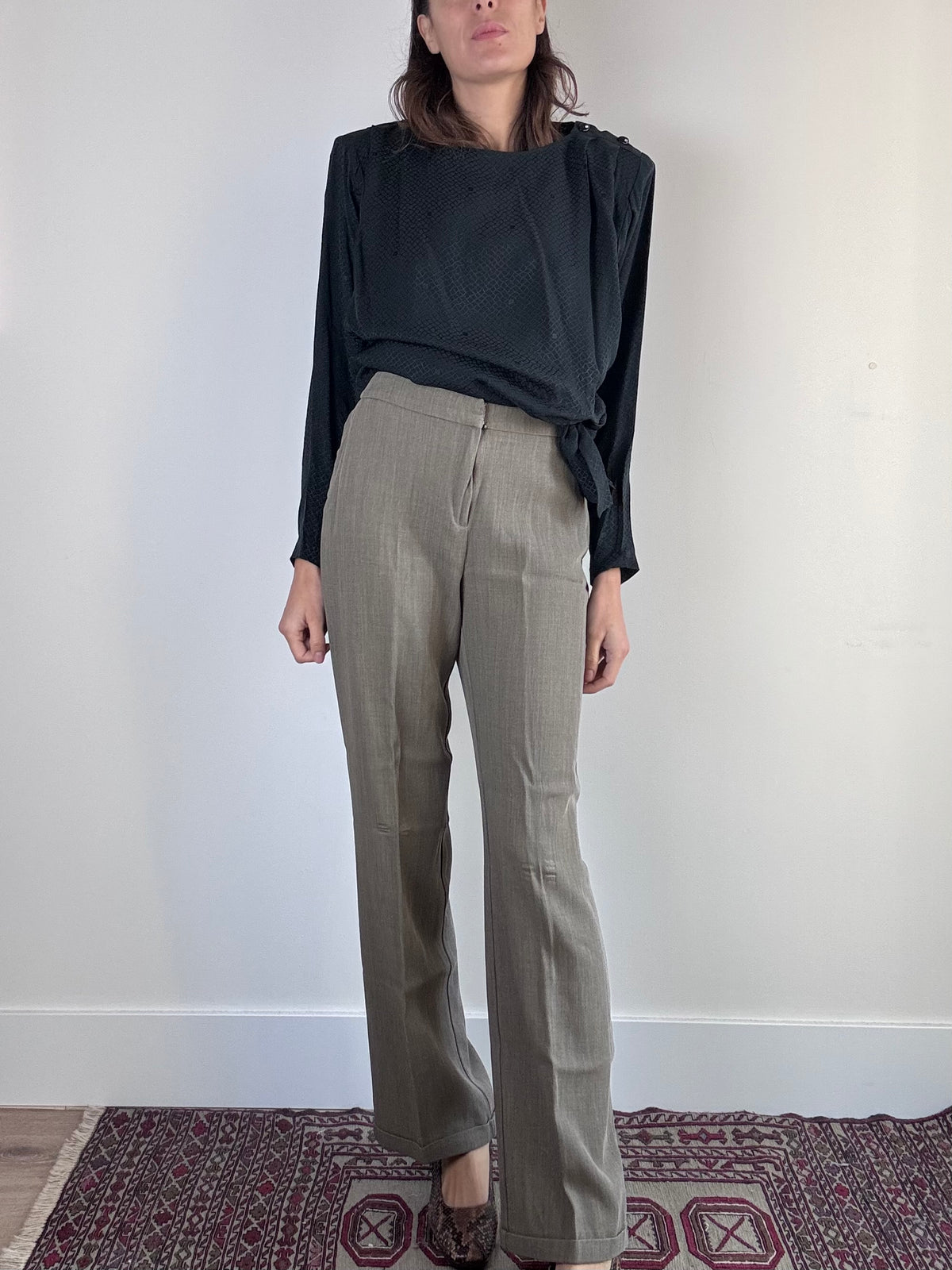Pantaloni écru sartoriali