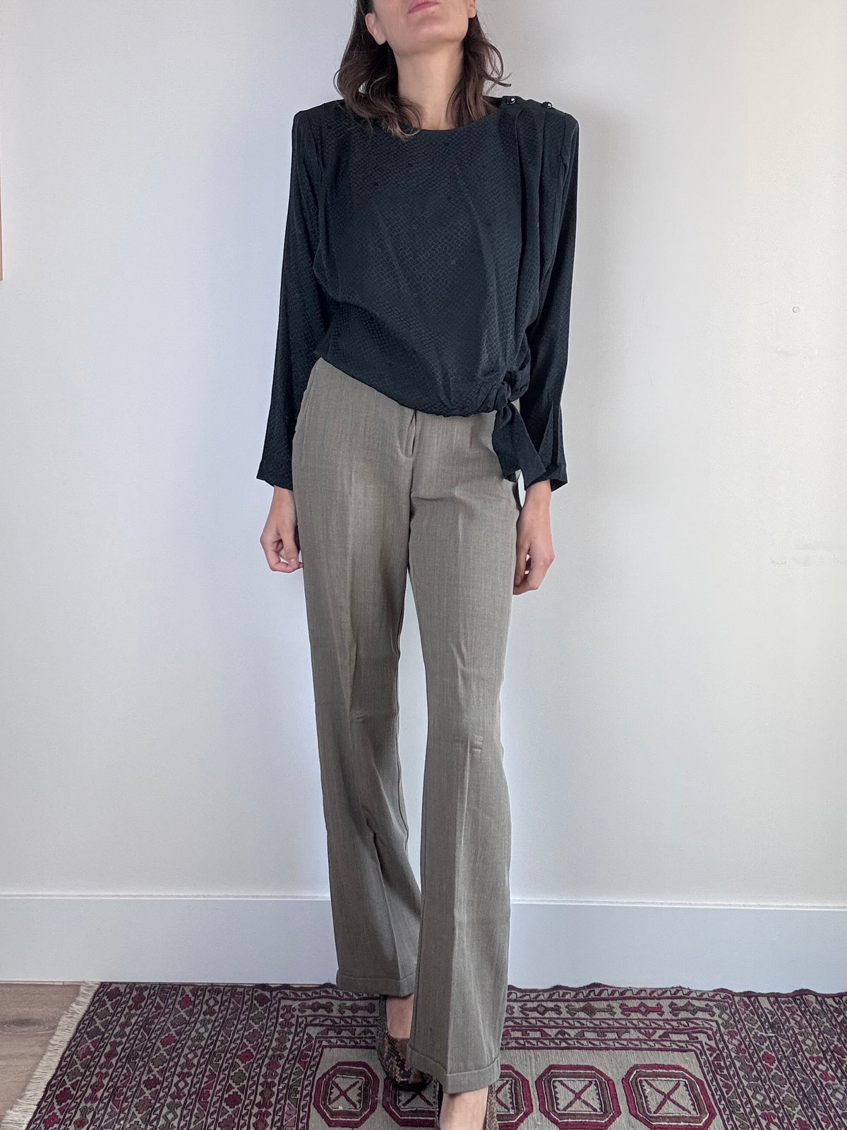 Pantaloni écru sartoriali