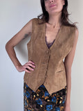 Gilet marrone in camoscio