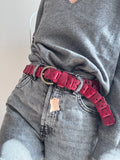 Cintura rossa in pelle