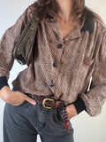 Camicia bomber in seta microfantasia