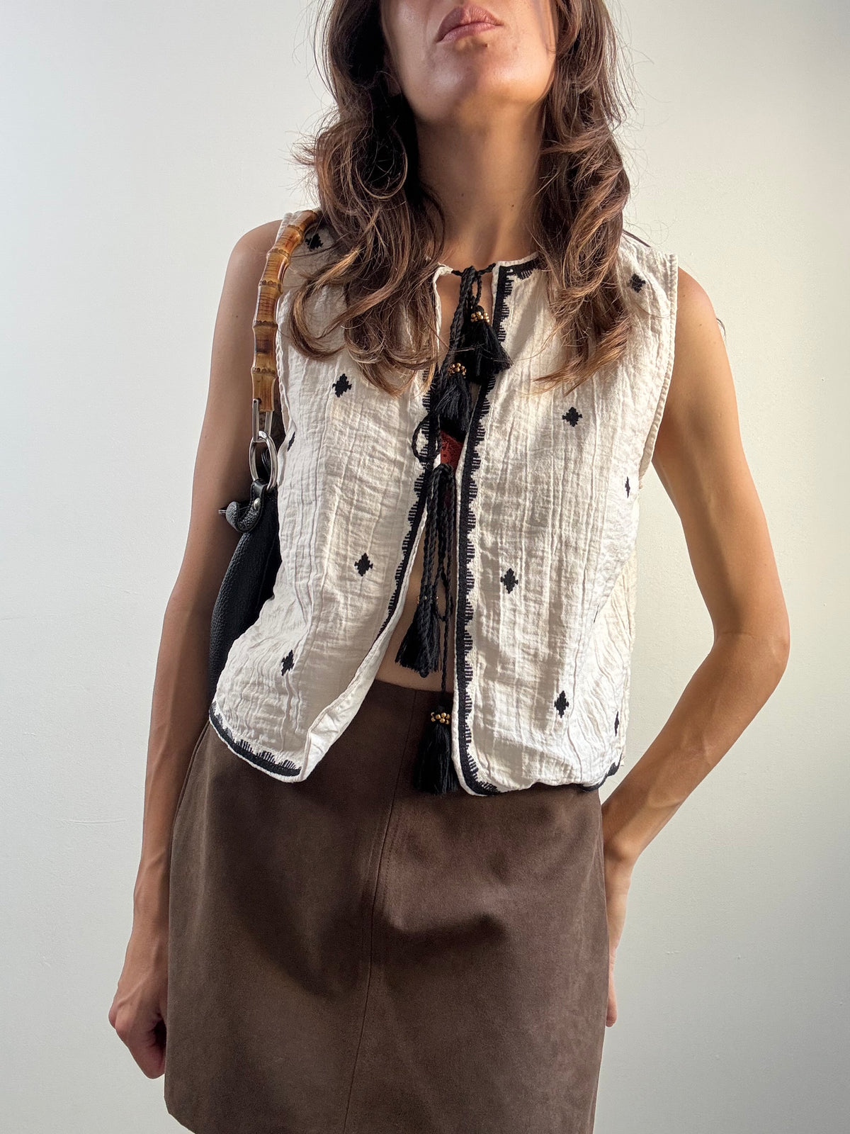 Gilet bianco boho