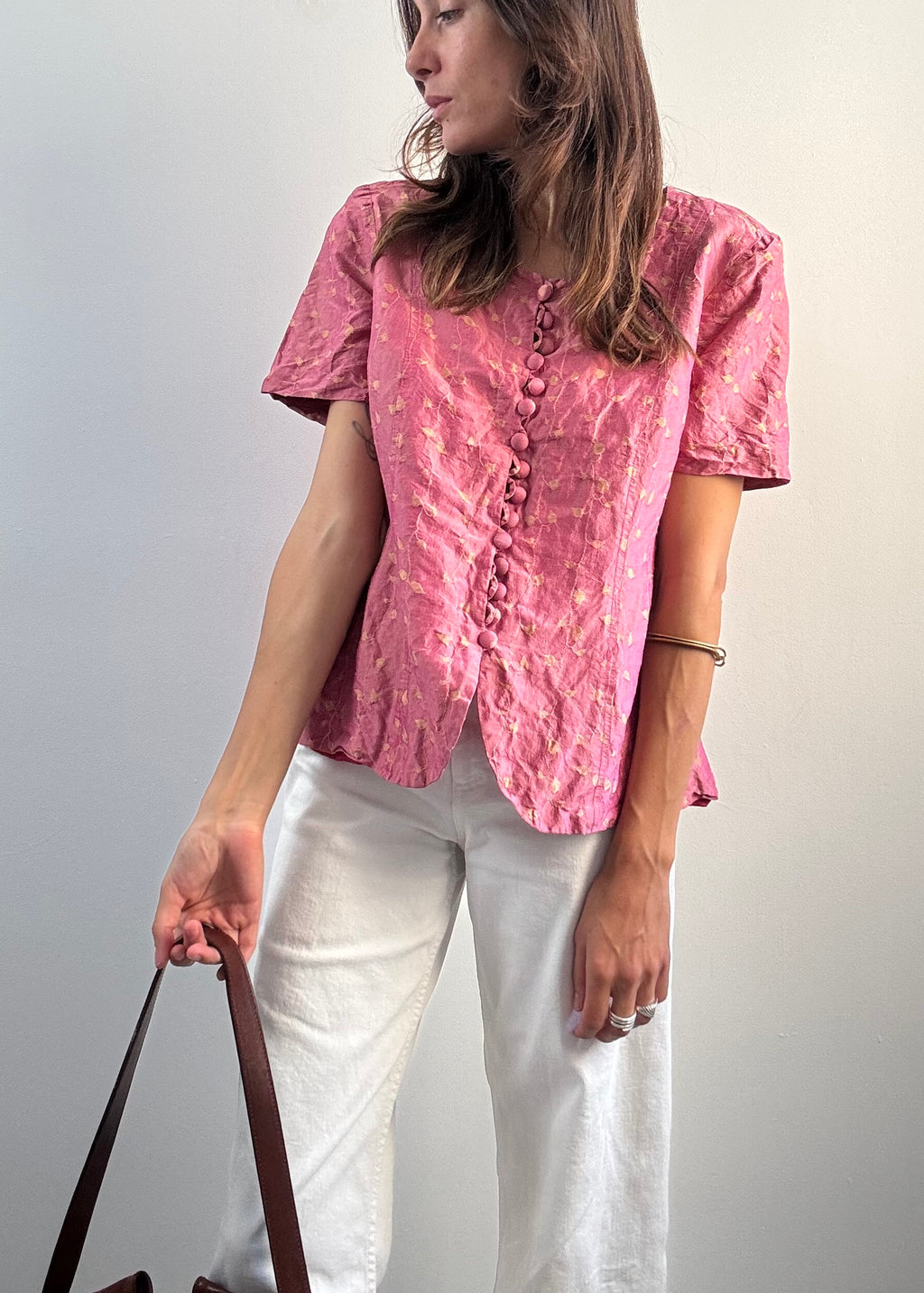 Camicetta in seta rosa